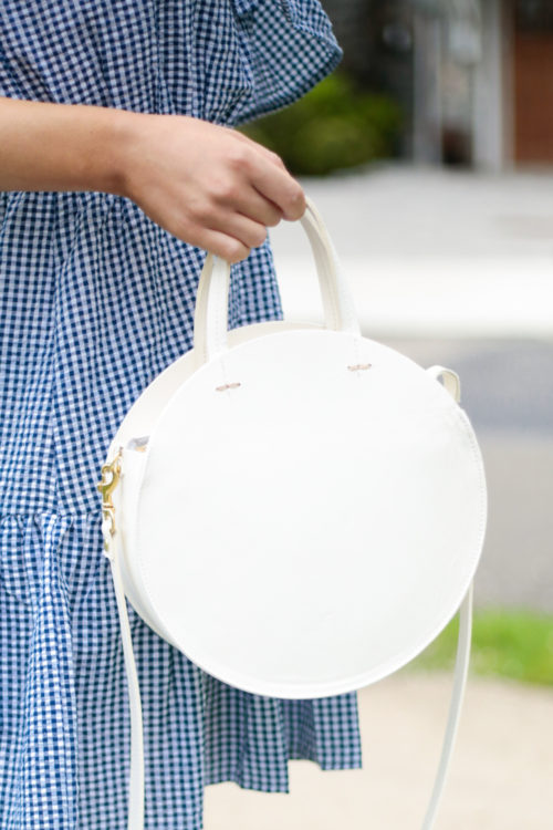 white circle bag