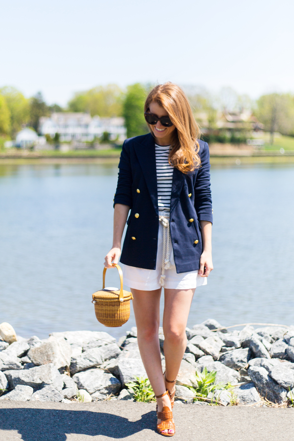 ralph lauren knit double breasted blazer