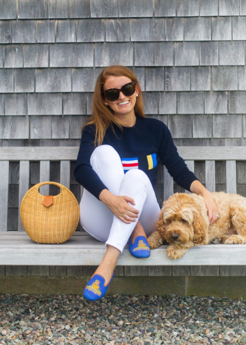 design darling ack nautical flag sweater and stubbs & wootton royal artillery slippers