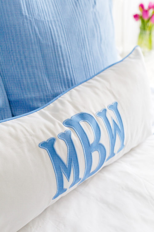 design darling monogram applique pillow from peppermint bee etsy
