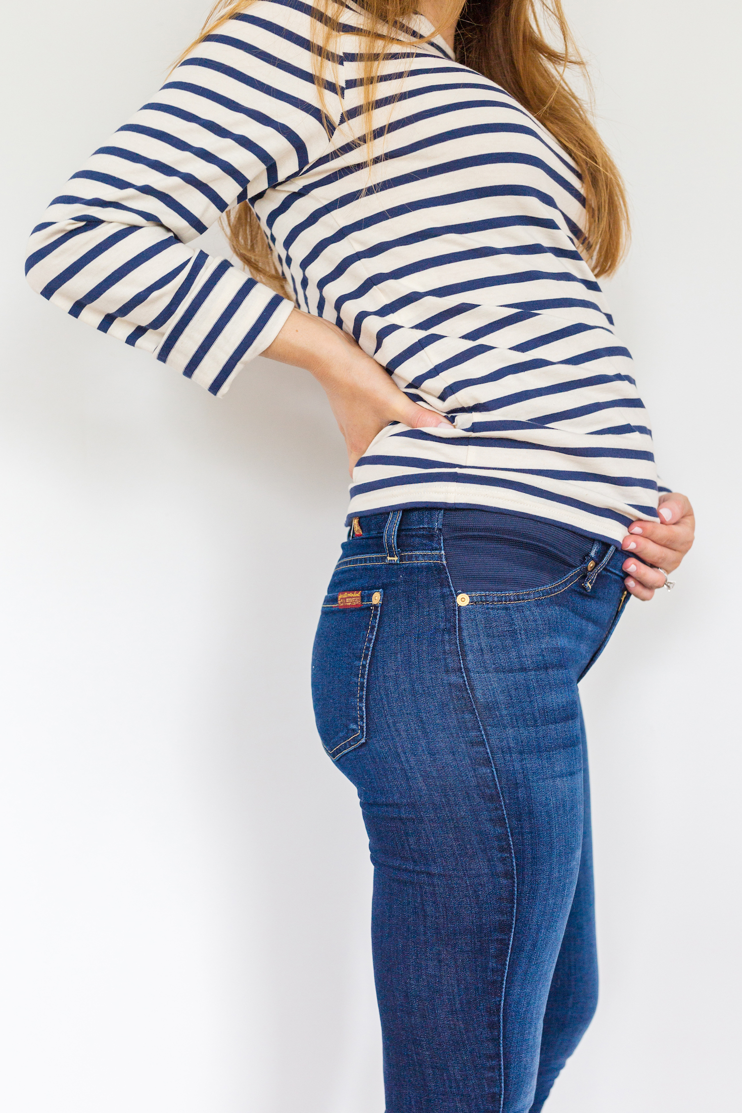maternity jeans review 7 For All Mankind ankle skinny maternity jeans ...