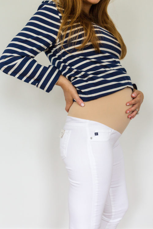 maternity jeans review AG Jeans secret fit belly ankle skinny legging maternity jean in white 3