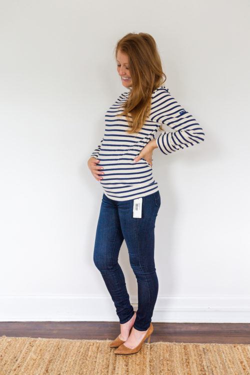 maternity jeans review AG Jeans secret fit belly legging ankle maternity jeans in evening star 2
