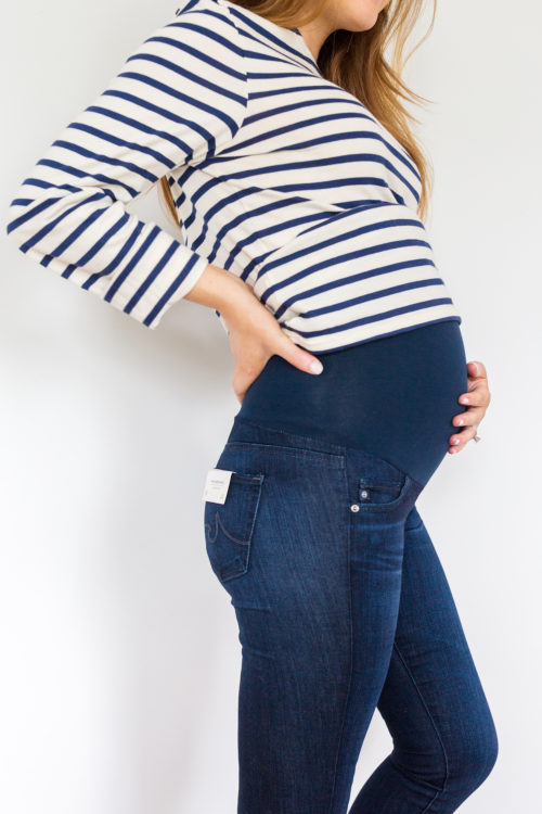 maternity jeans review AG Jeans secret fit belly legging ankle maternity jeans in evening star 3
