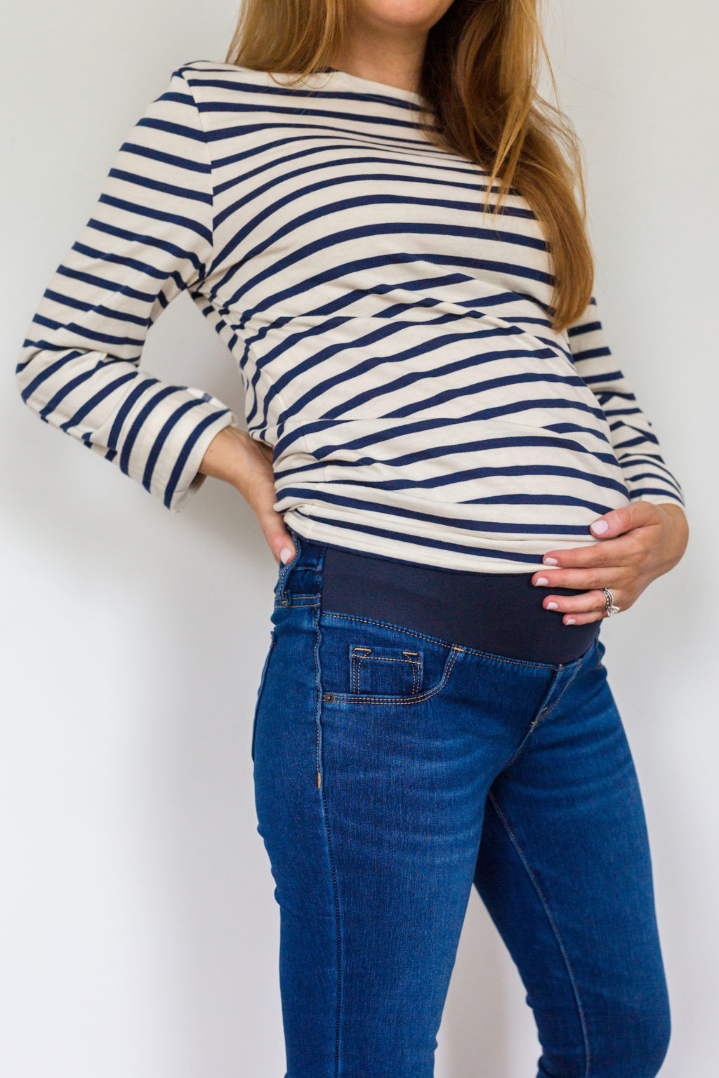 maternity jeans review Old Navy maternity front low panel rockstar 247