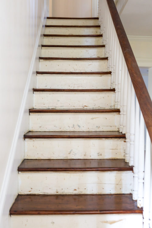 design darling darien house provincial stain on pine stairs