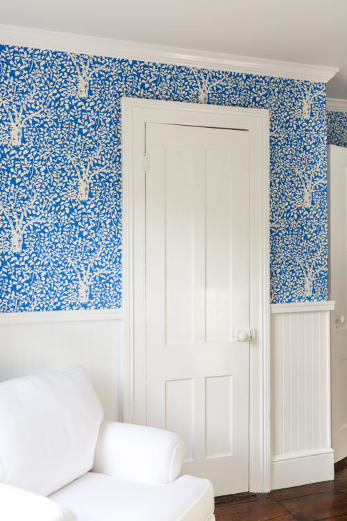 quadrille arbre de matisse wallpaper in china blue in design darling nursery