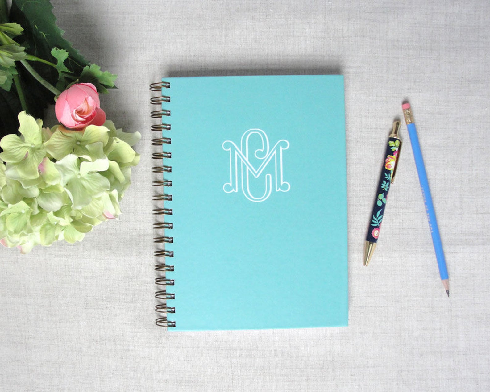 monogrammed notebook