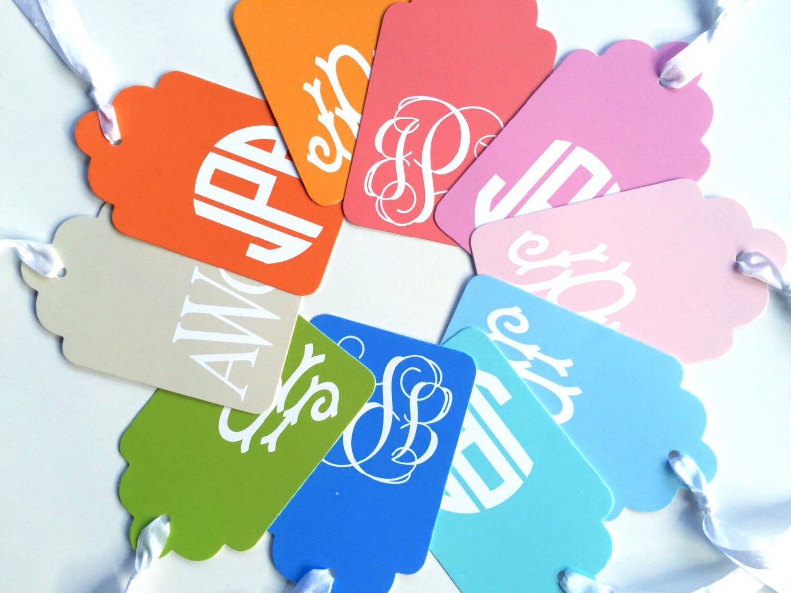 monogrammed gift tags
