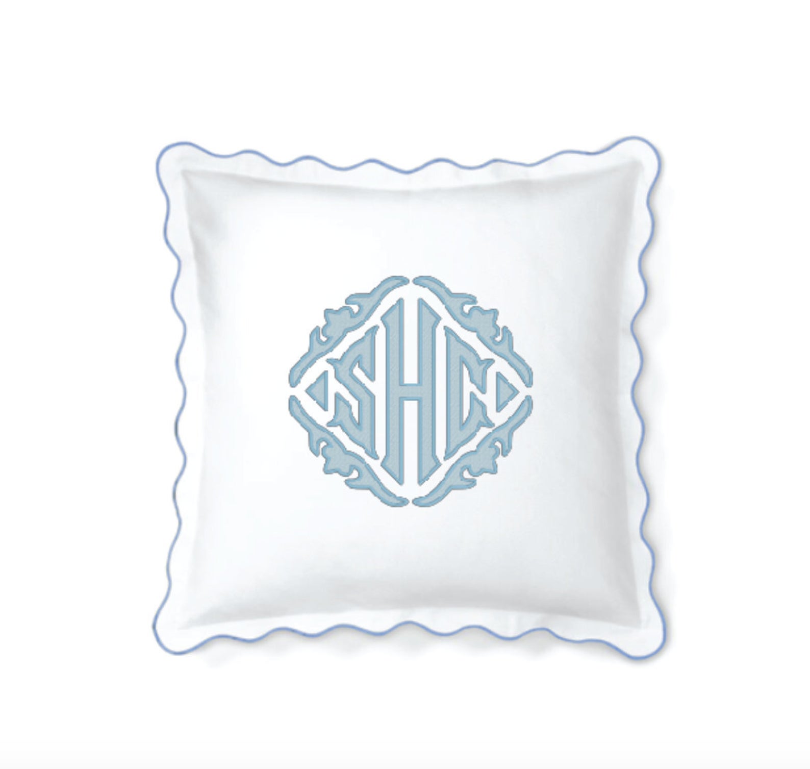 lettrefina scalloped monogrammed euro sham Design Darling