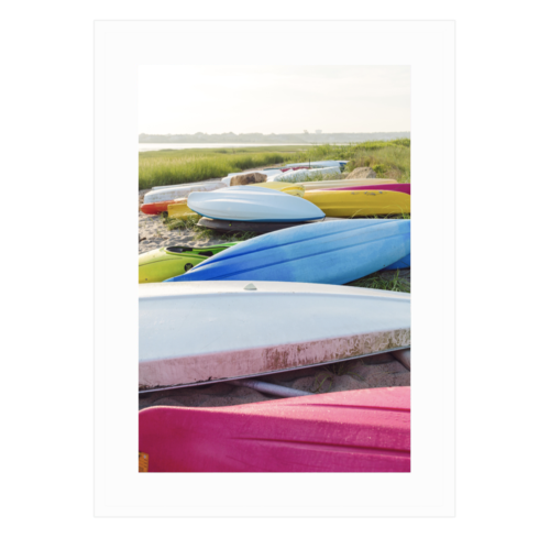 colorful kayaks framed print