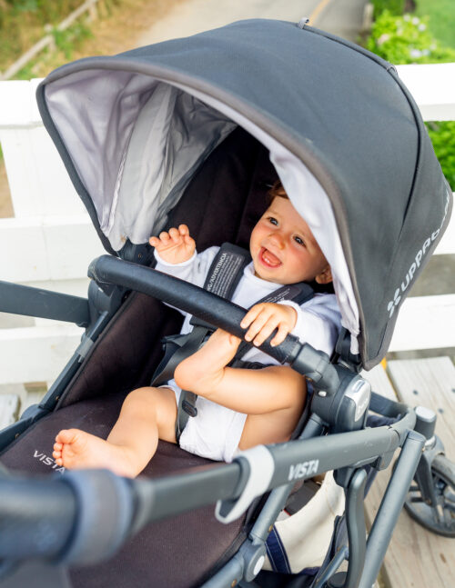 putting uppababy vista in travel bag