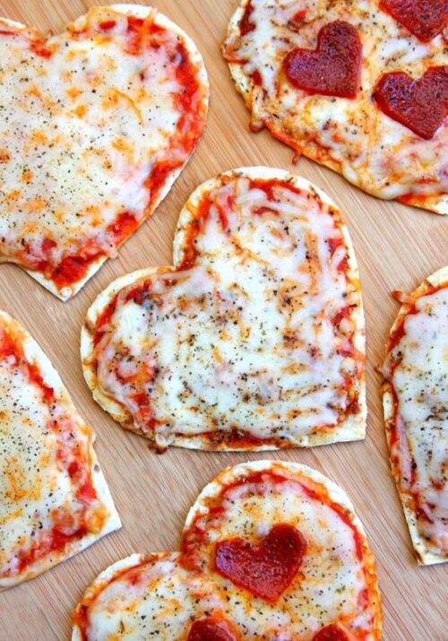heart shaped pizzas