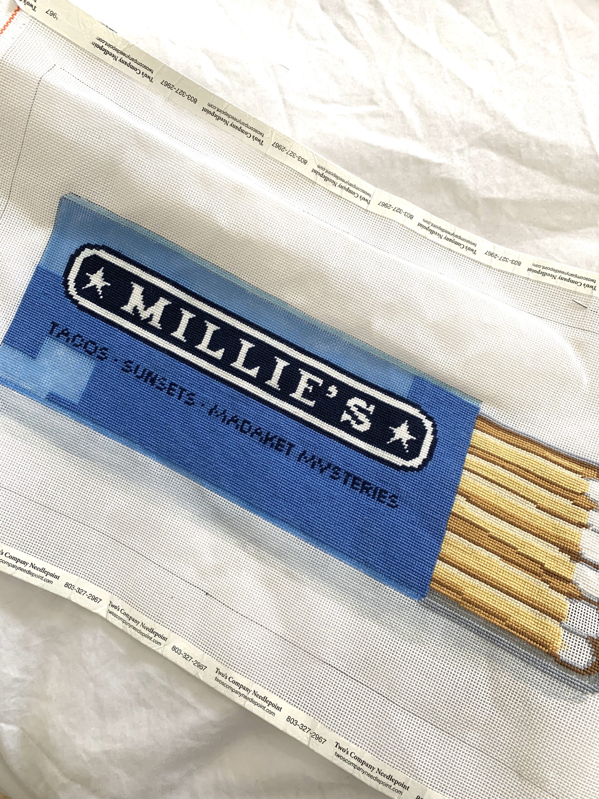 millie's nantucket needlepoint canvas design darling