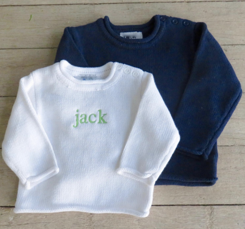 monogrammed baby sweater