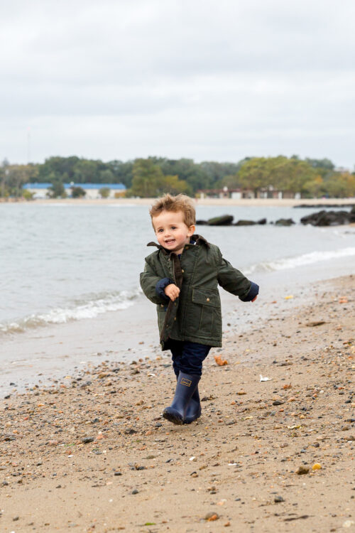 joules moorwell waxed jacket for little boys and rain boots