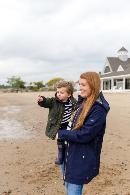 joules shoreside coastal waterproof coat and moorwell waxed jacket for little boys