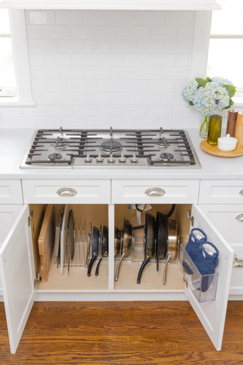 how to organize pots and pans