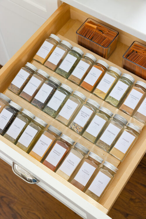 how to organize your spice drawer