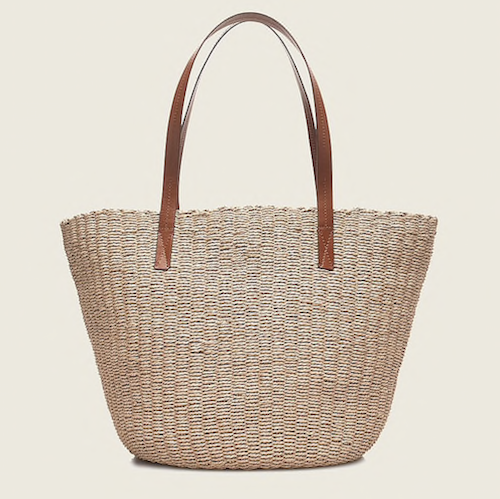 wicker bags for spring and summer - J.Crew woven straw market tote