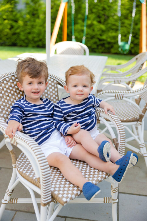 saint james striped shirts for toddlers with white cadets shorts and floafers